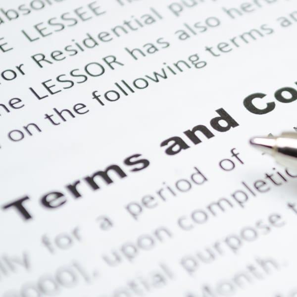Close up van document met algemene voorwaarden